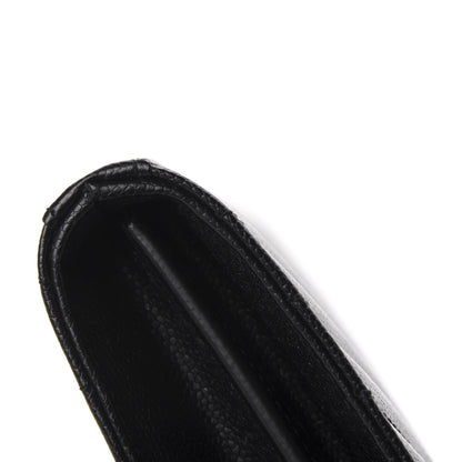 Saint Laurent Grain De Poudre Matelasse Chevron Monogram Chain Wallet Black 9 of 13