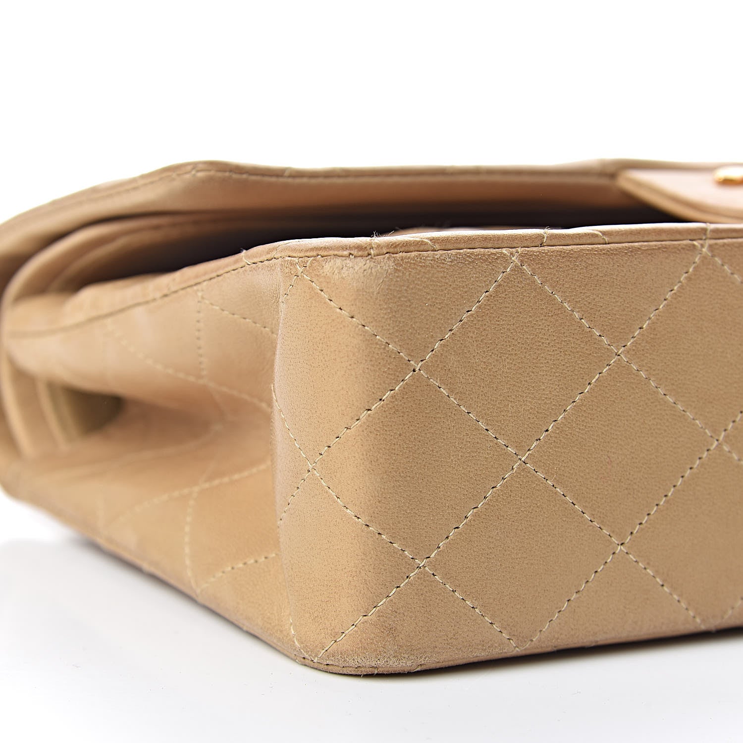 Chanel Lambskin Quilted Medium Double Flap Beige 9 of 16