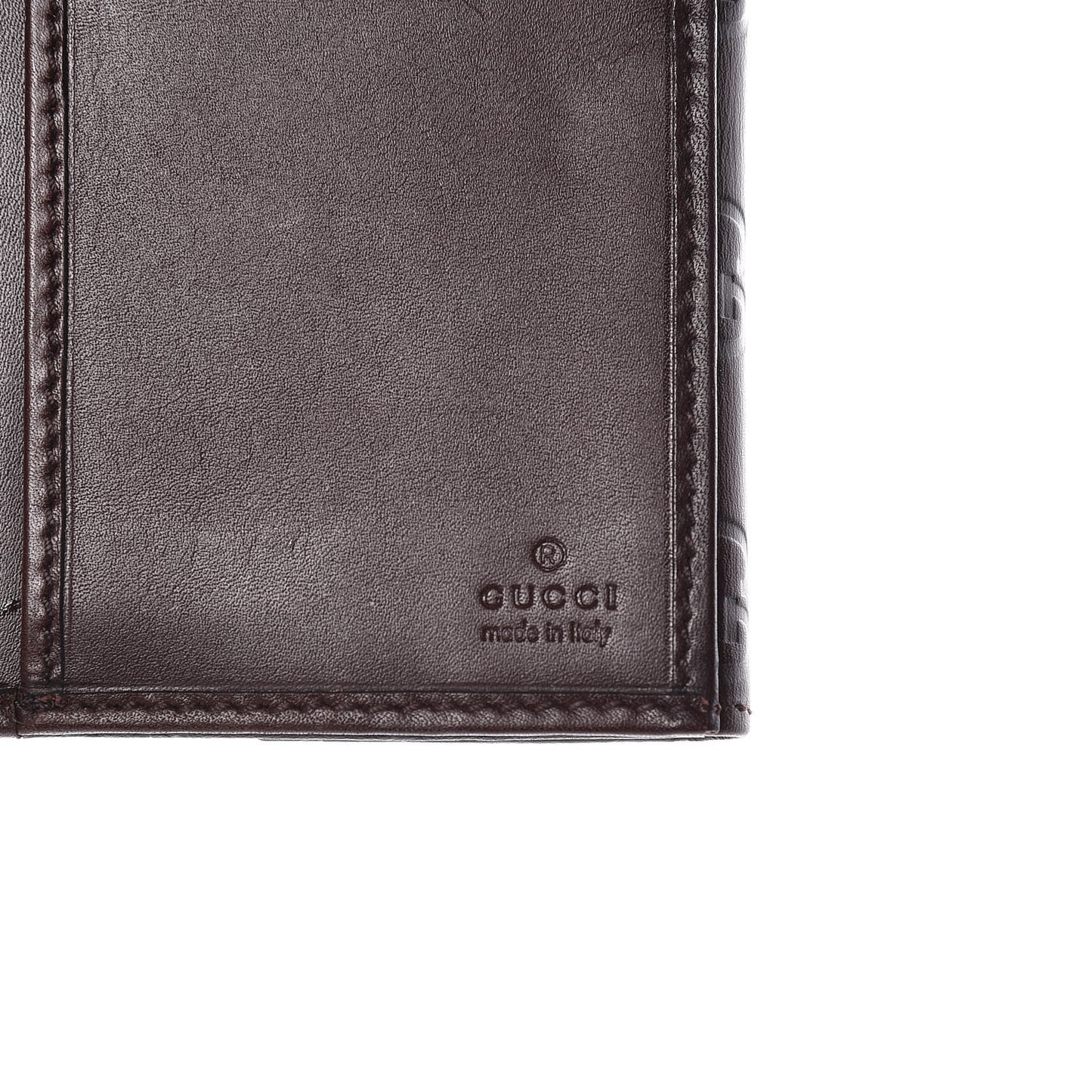 Guccissima Margaux Calfskin Icon Bar Continental Flap Wallet Chocolate