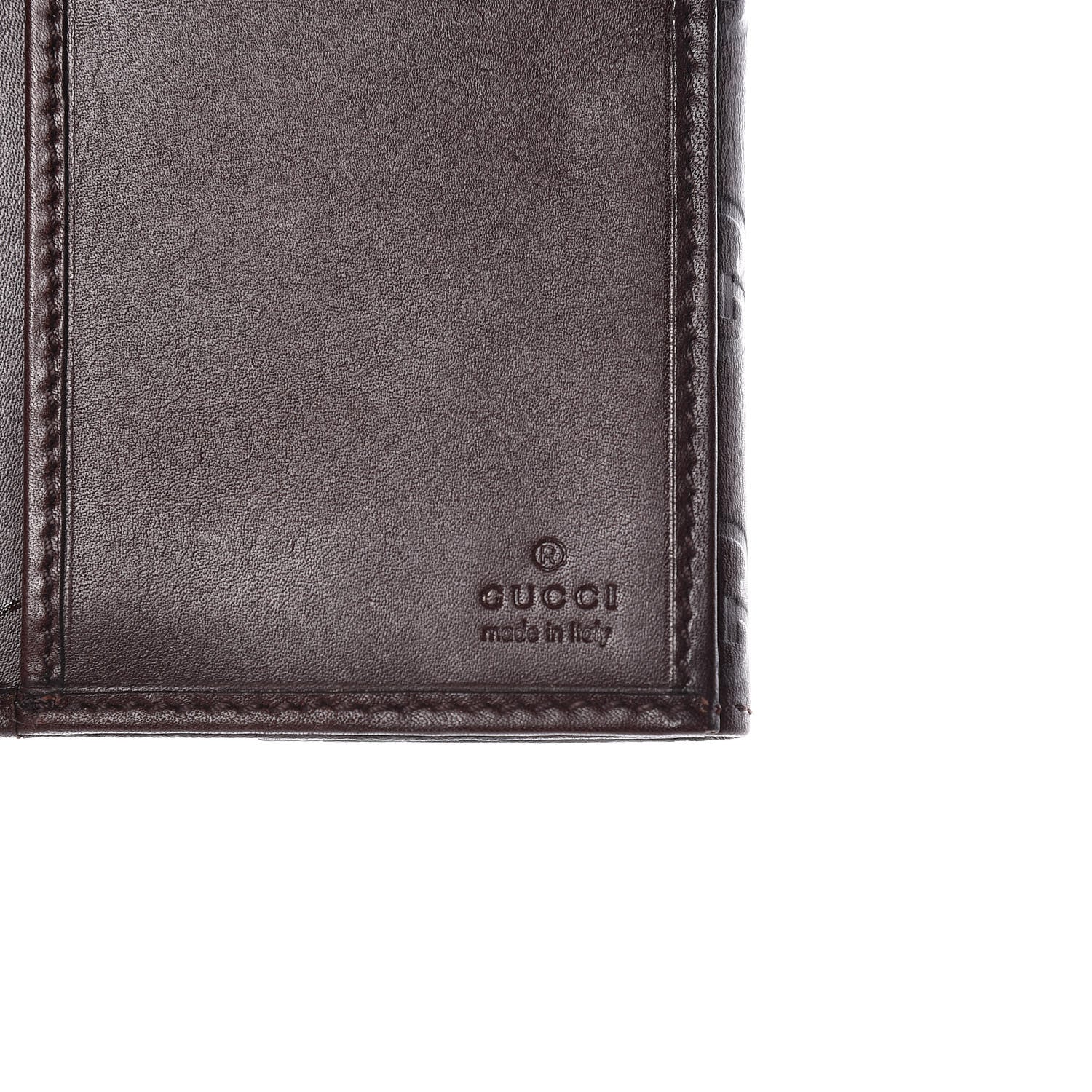 Gucci Guccissima Margaux Calfskin Icon Bar Continental Flap Wallet Chocolate 6 of 8