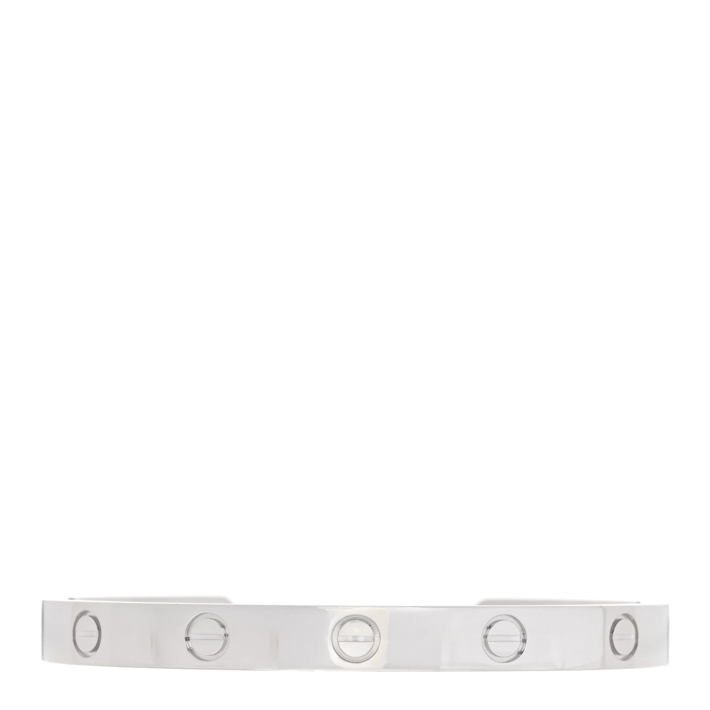 18K White Gold LOVE Cuff Bracelet 17