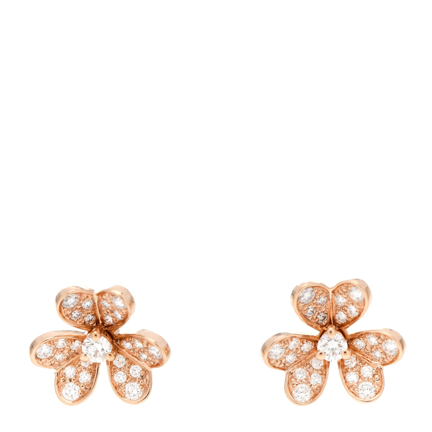 18K Rose Gold Diamond Mini Frivole Pave Earrings
