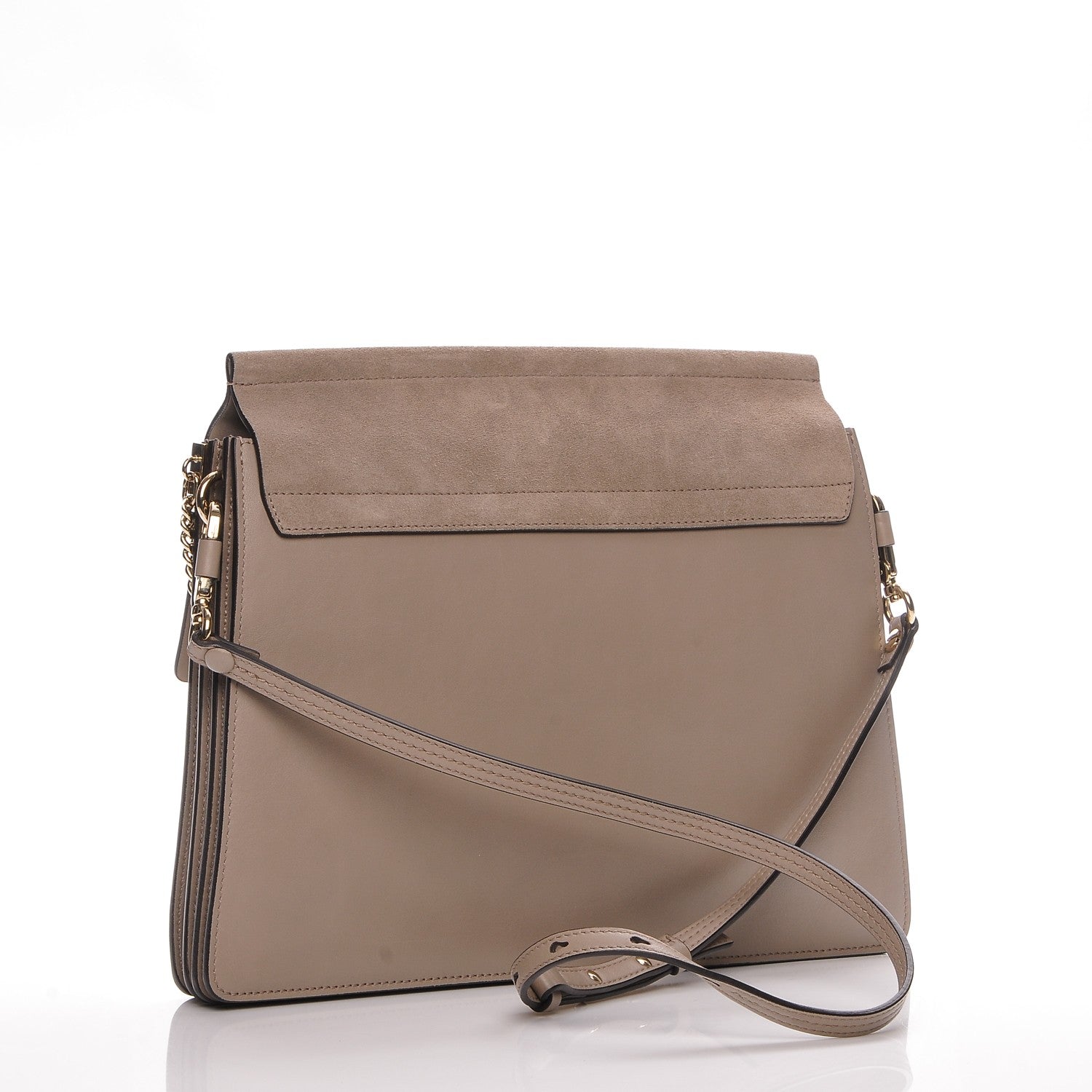 Chloe Calfskin Suede Medium Faye Shoulder Bag Motty Grey 3 of 7