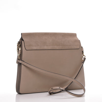 Chloe Calfskin Suede Medium Faye Shoulder Bag Motty Grey 3 of 7