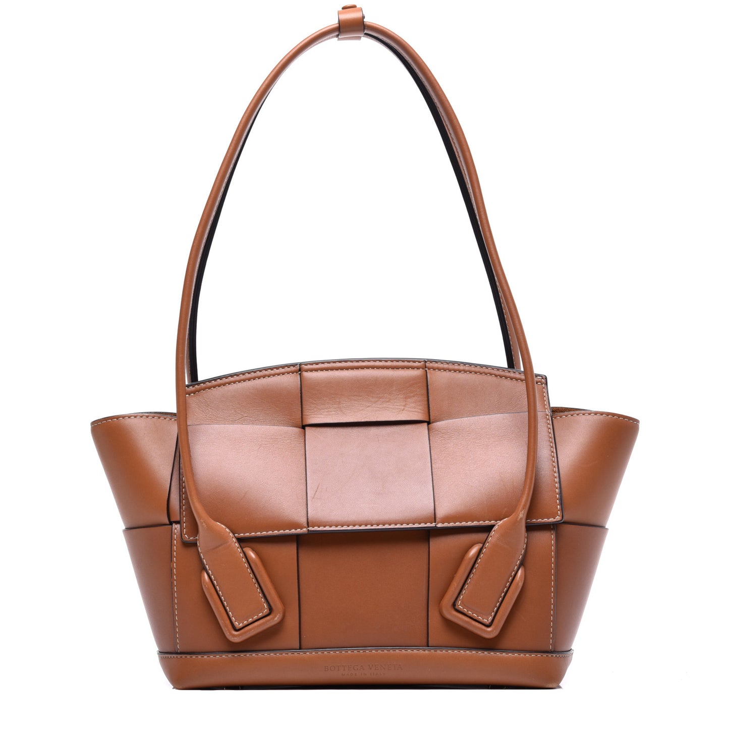 French Calfskin Maxi Intrecciato Small Arco Wood