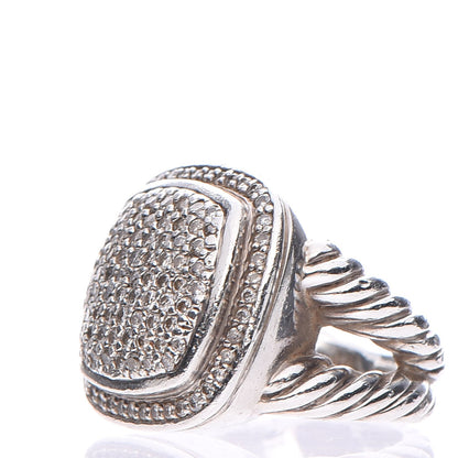 David Yurman Sterling Silver Diamond 14mm Albion Pave Ring 49 4.75 3 of 7