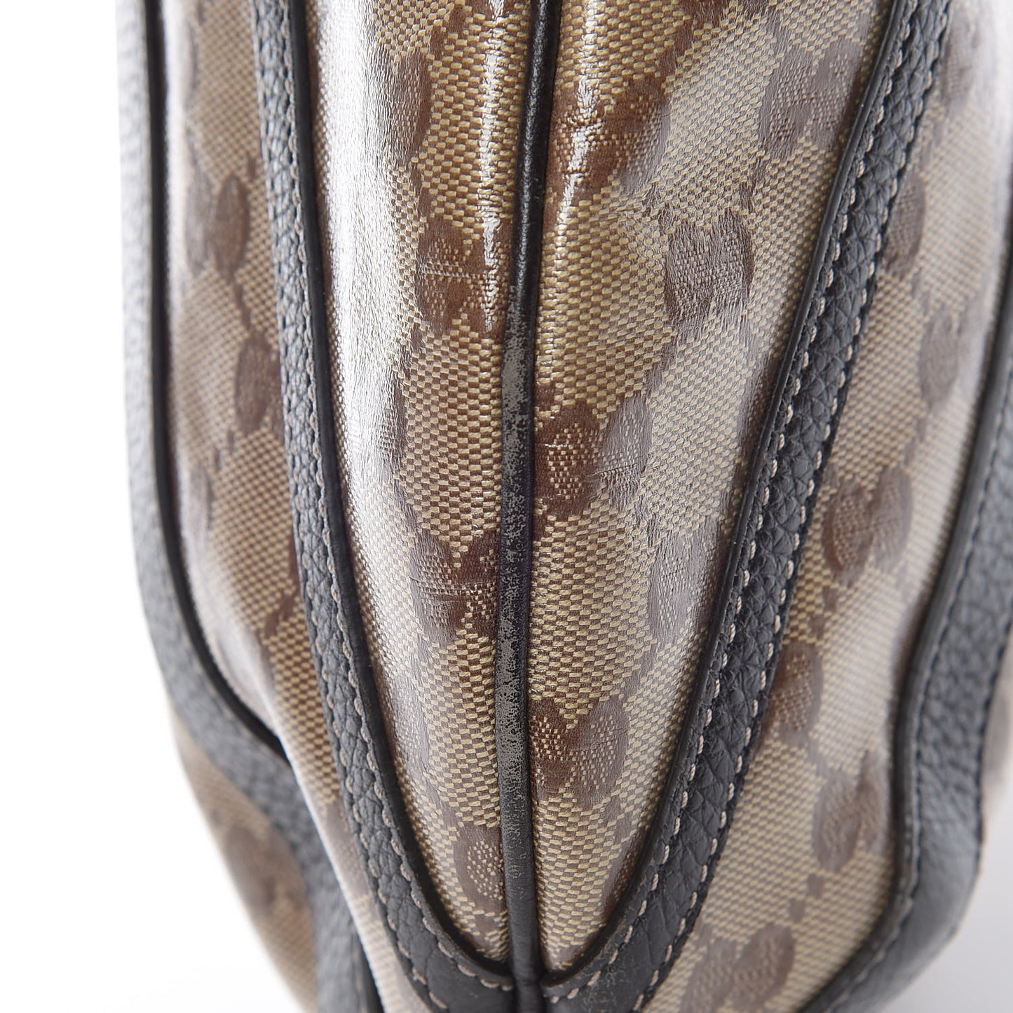 Crystal Monogram Medium Abbey Convertible Tote Dark Brown