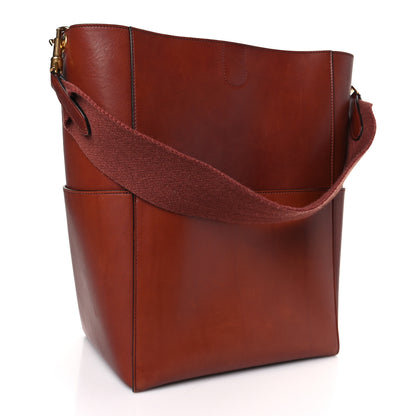 Celine Natural Calfskin Sangle Bucket Bag Red Wood 3 of 11