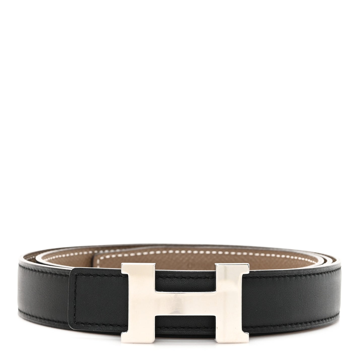 Swift Epsom 24mm Mini Constance H Belt 90 Black Etoupe