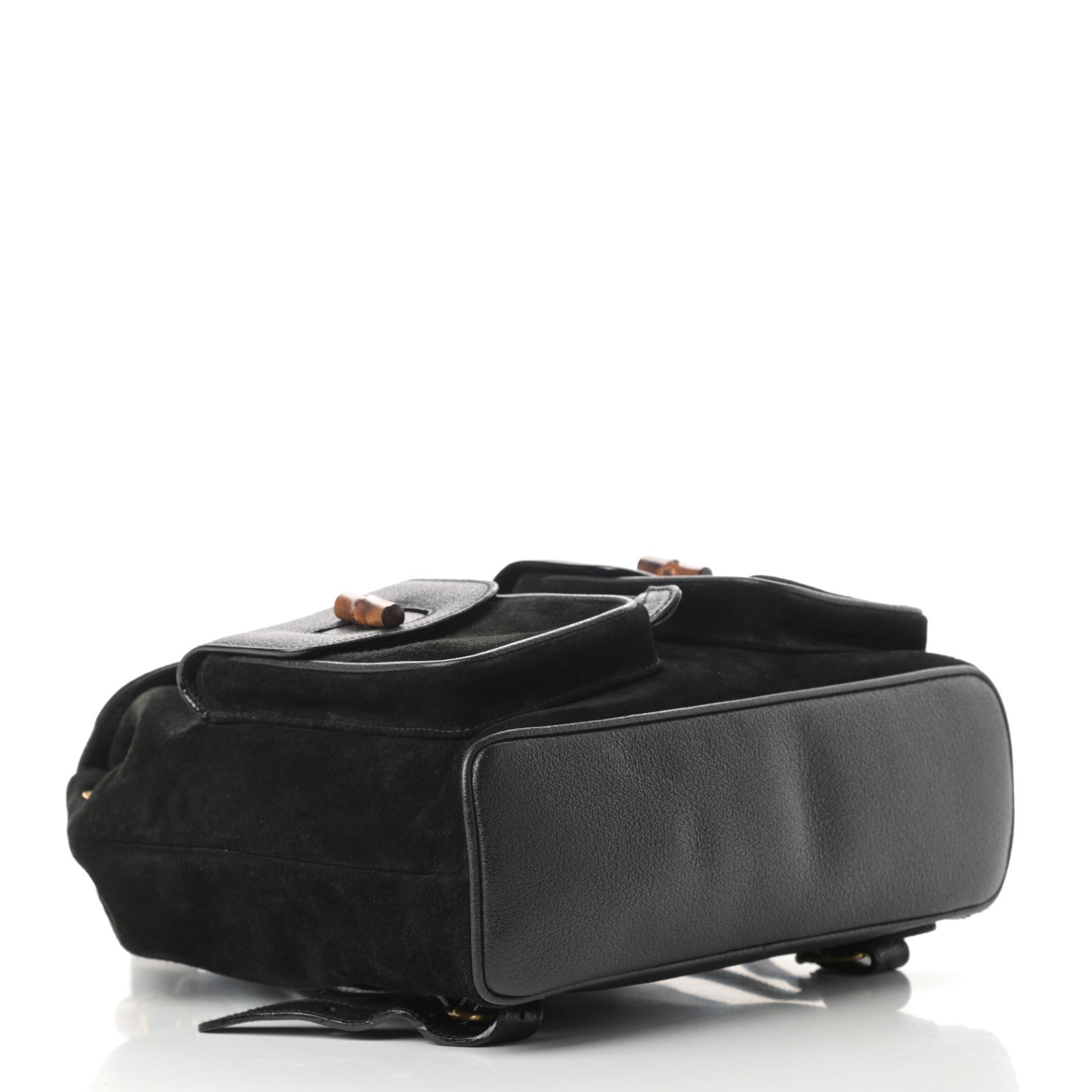 Gucci Suede Bamboo Backpack Black 4 of 10