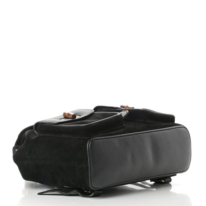 Gucci Suede Bamboo Backpack Black 4 of 10