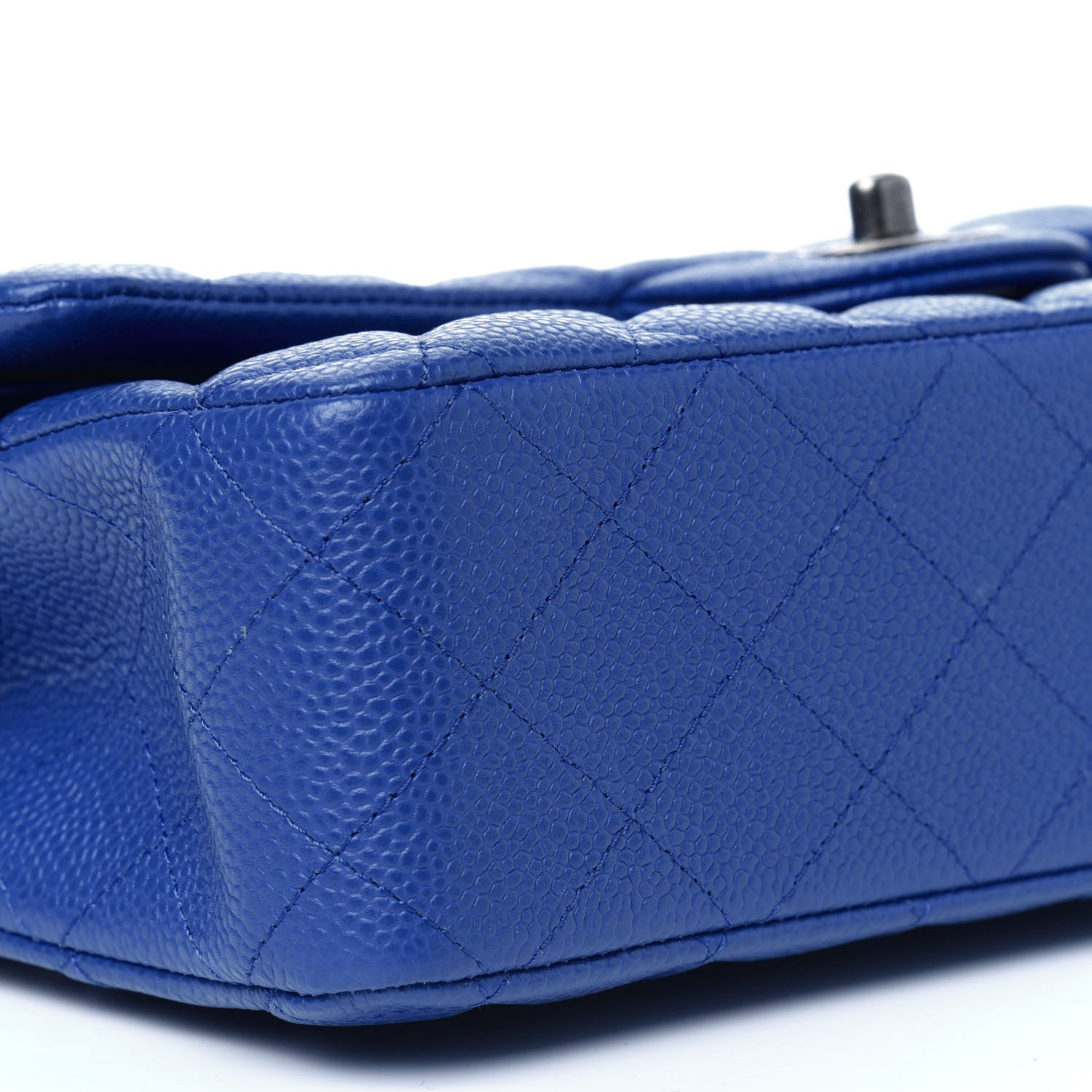 Chanel Caviar Quilted Medium Double Flap Blue 8 of 13