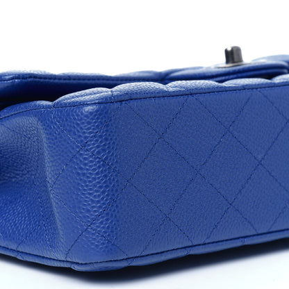 Chanel Caviar Quilted Medium Double Flap Blue 8 of 13