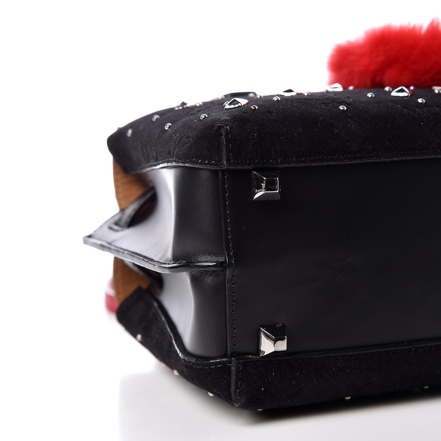 Velvet Studded Mini Insignia Milla Tote Black