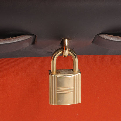 Hermes Toile Herbag PM 30 Orange and Red 7 of 10