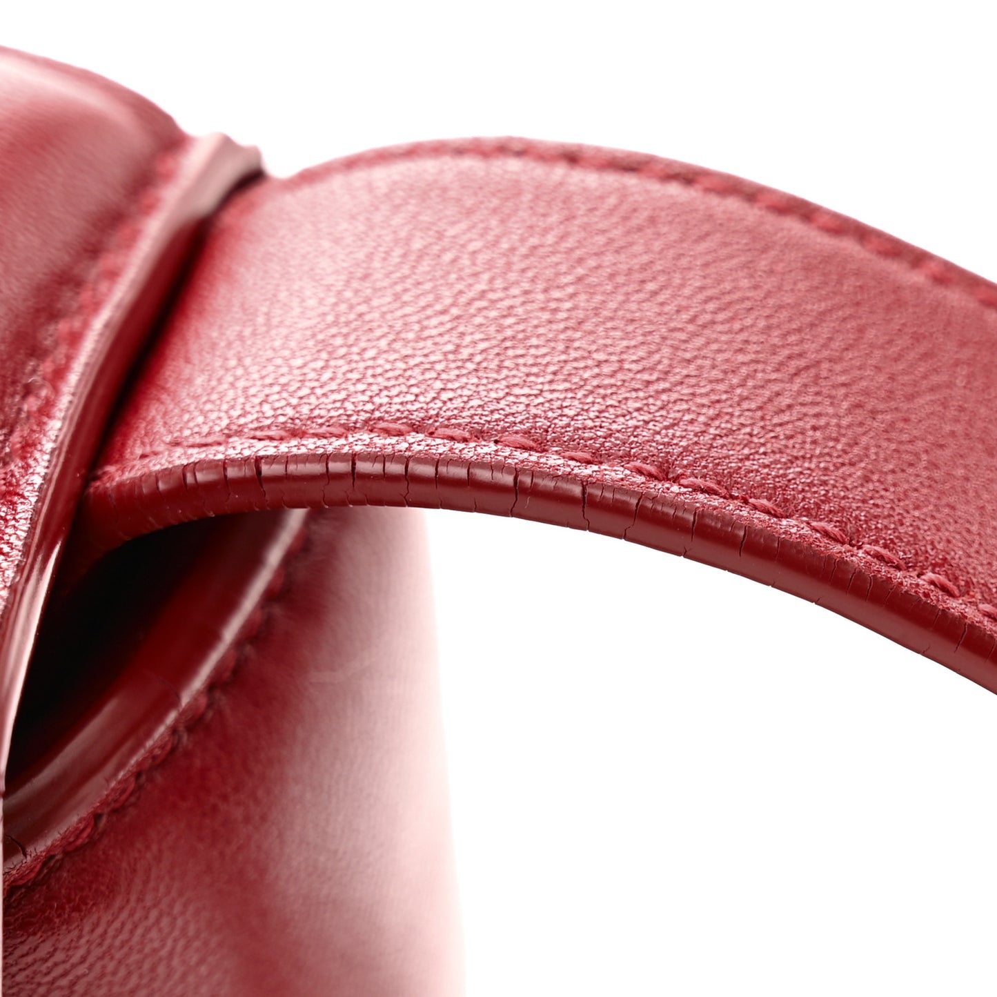 Nappa Maxi Intreccio Padded Cassette Crossbody Bag Dark Red