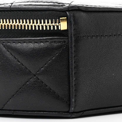 Chanel Lambskin Metal Quilted Small Top Handle Round Shoulder Bag Black 9 of 11