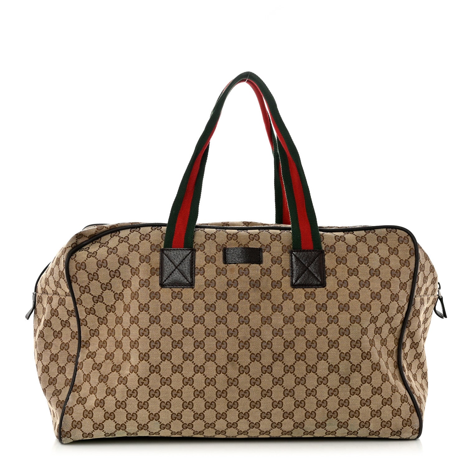 Gucci GG Monogram Web Large Collapsible Carry On Duffle Beige Brown 1 of 10