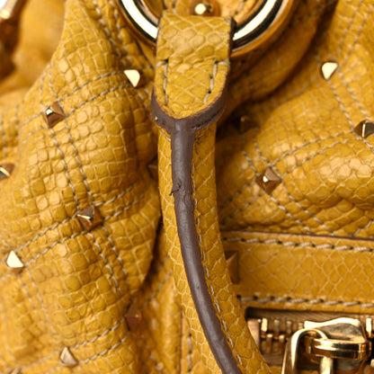 Marc Jacobs Python Embossed Calfskin Quilted Studded Stam Yellow 19 of 21