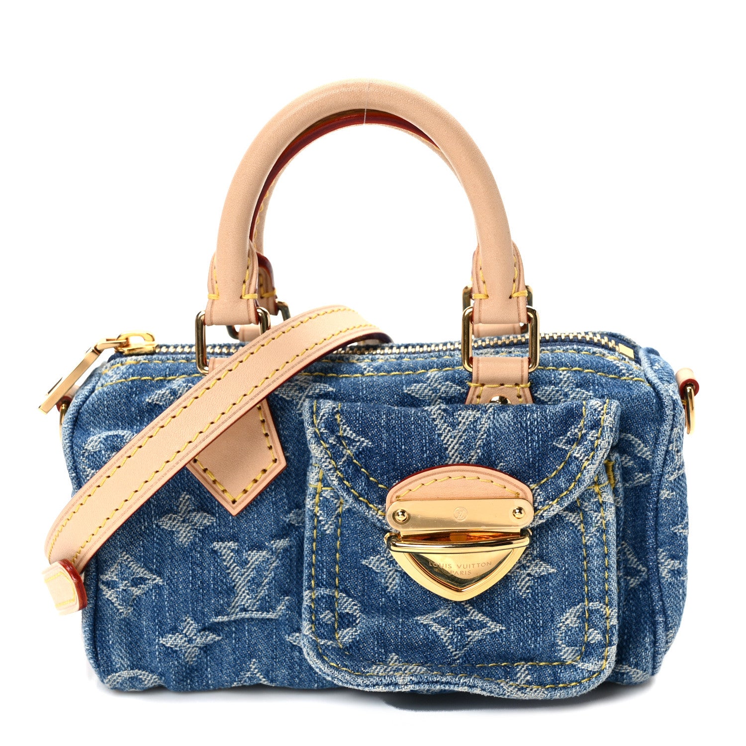Louis Vuitton Monogram Denim Nano Speedy Blue 1 of 9