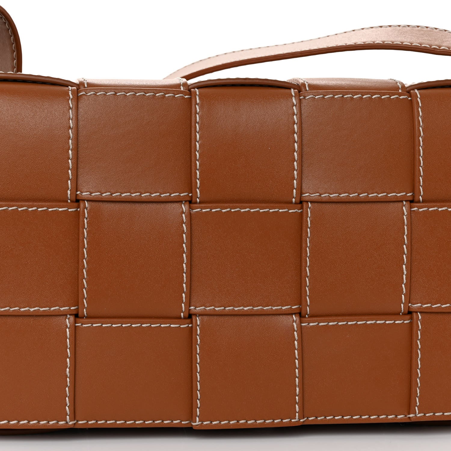 Bottega Veneta Lambskin Maxi Intrecciato Edge Stitch Cassette Crossbody Bag Wood 7 of 9