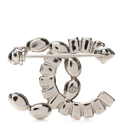 Chanel Baguette Crystal CC Brooch Silver Grey 2 of 3