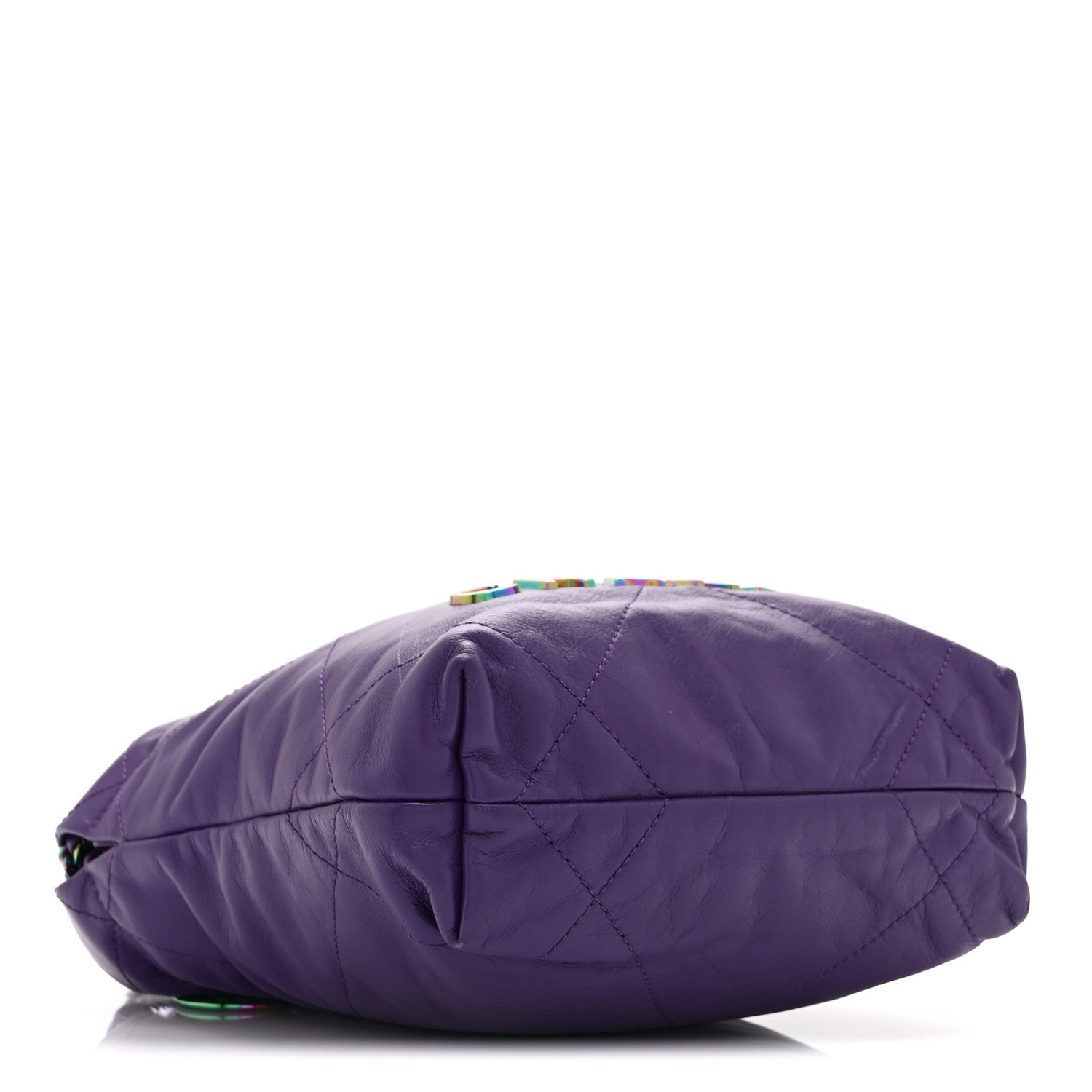 Chanel Shiny Calfskin Quilted Rainbow Mini Chanel 22 Purple 4 of 10