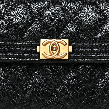 Chanel Caviar Quilted Medium Boy Flap Wallet Black 9 of 9