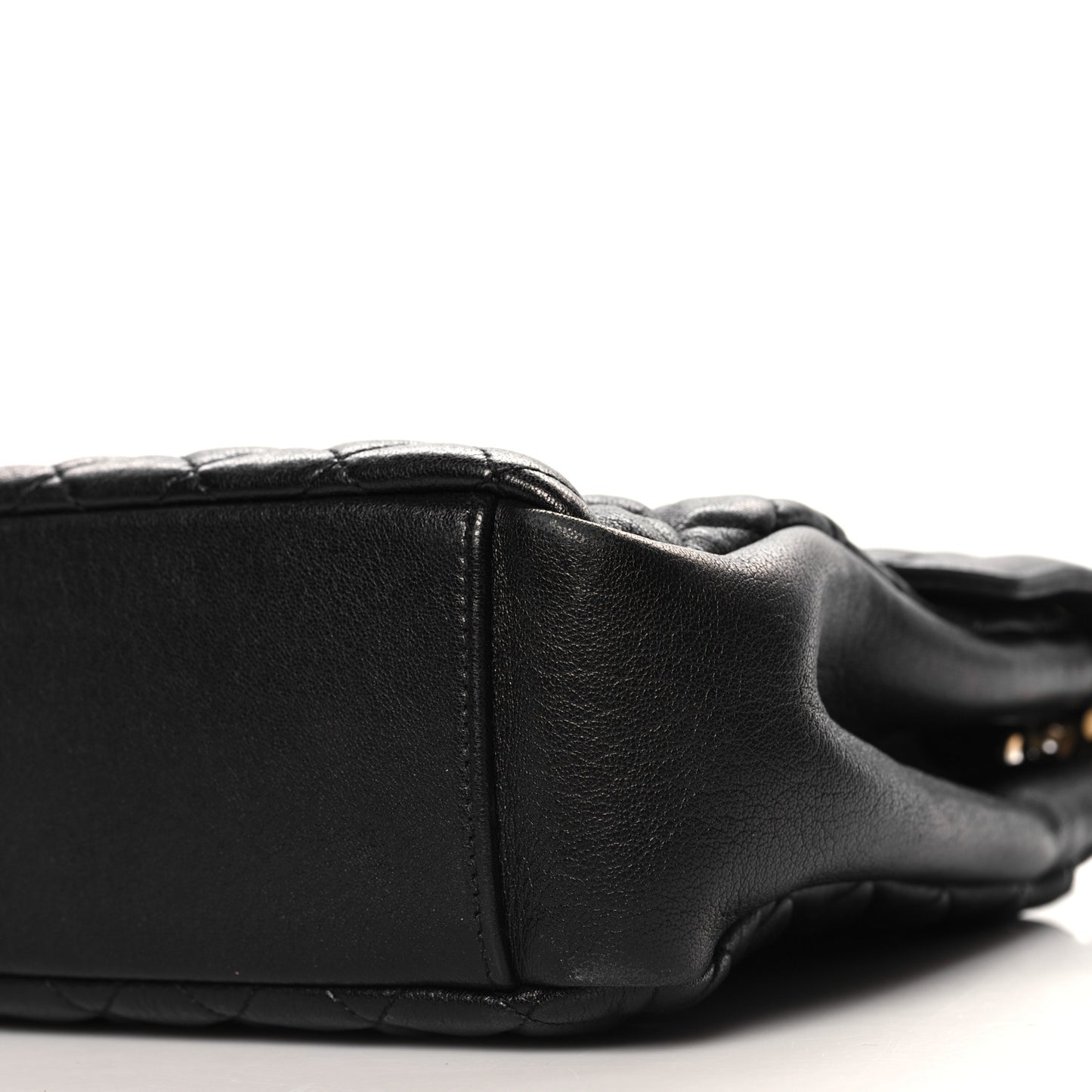 Goatskin Mixed Matelasse Triquilt Large Monogram Satchel Black