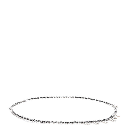 Chanel Lambskin Chain Logo Belt Black Silver 1 of 6