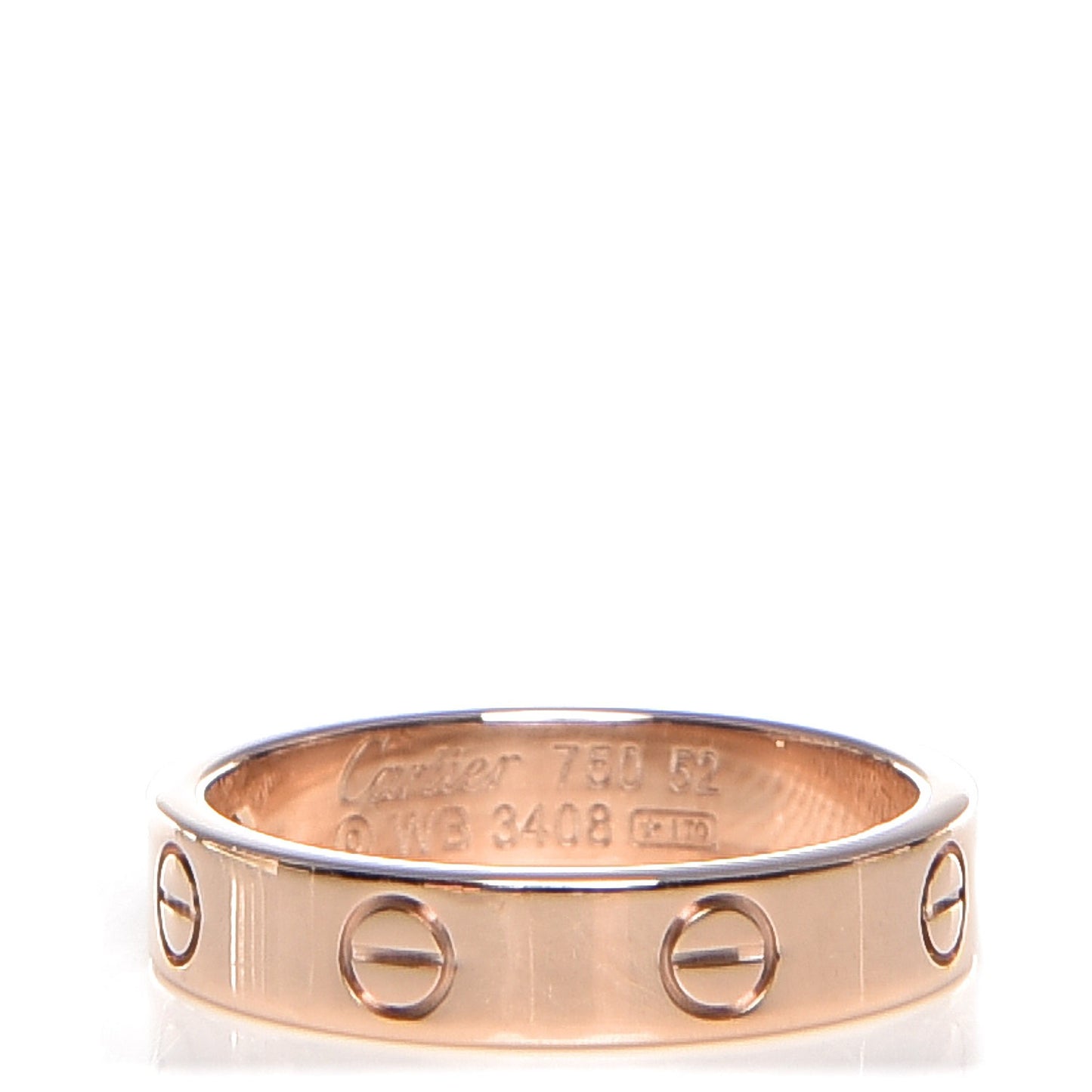 18K Pink Gold Diamond 4mm LOVE Ring 50 5.25