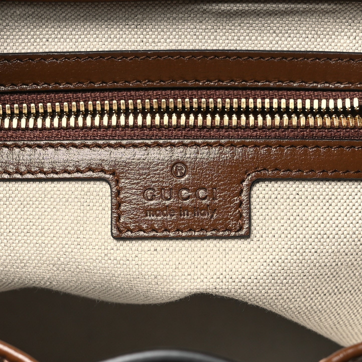GG Supreme Monogram Azalea Calfskin Retro Interlocking G Buckle Backpack Beige Ebony Brown Sugar