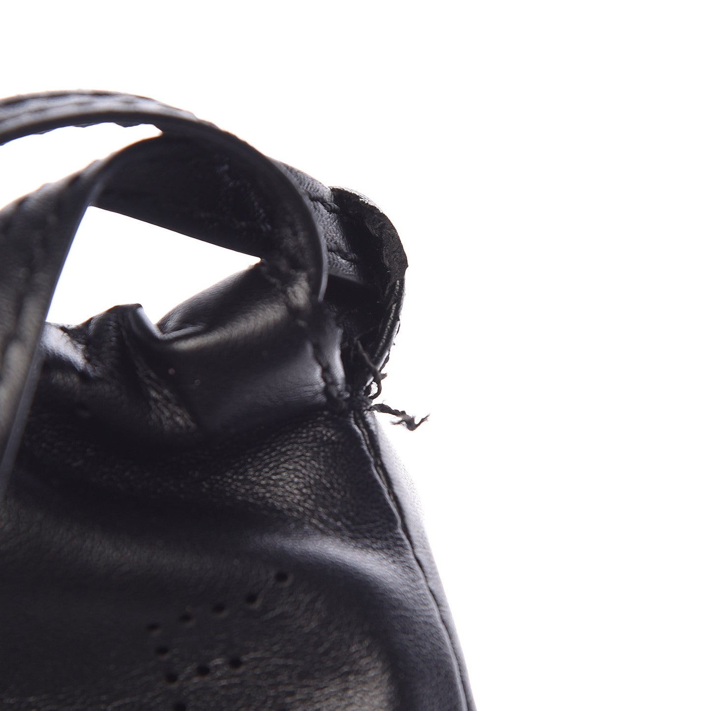 Eco Alter Nappa Perforated Logo Drawstring Backpack Black