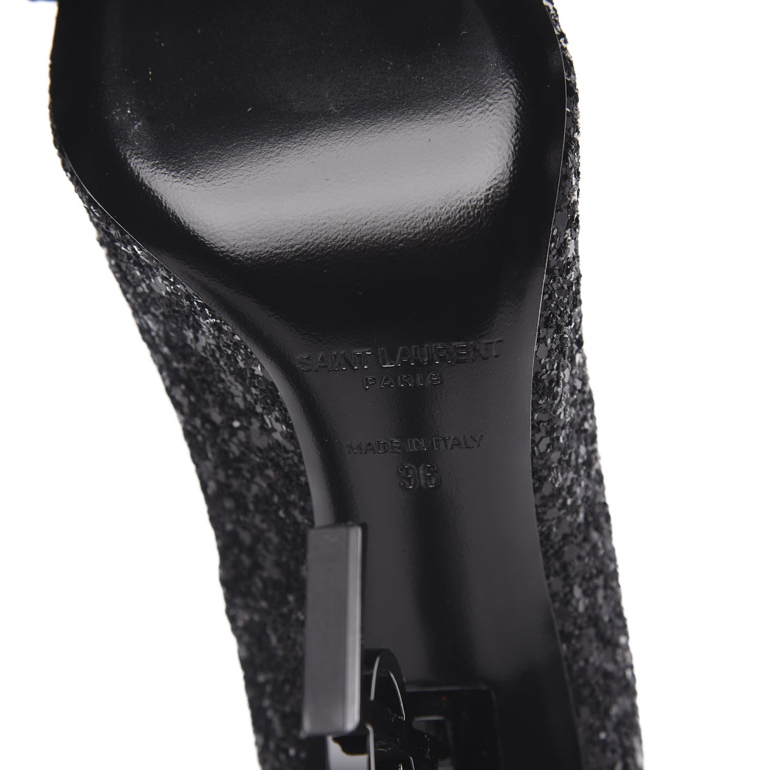 Saint Laurent Glitter Opyum 100 Pumps 36 Black 6 of 9