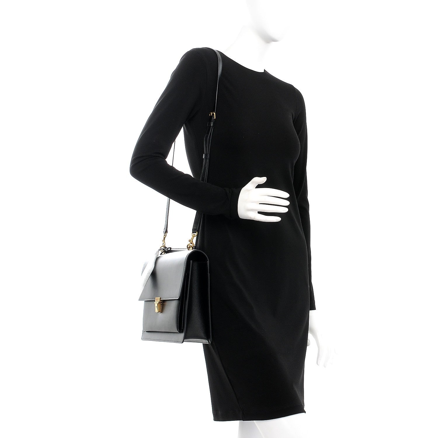 Saint Laurent Smooth Calfskin Large High School Shoulder Bag Black 2 of 9