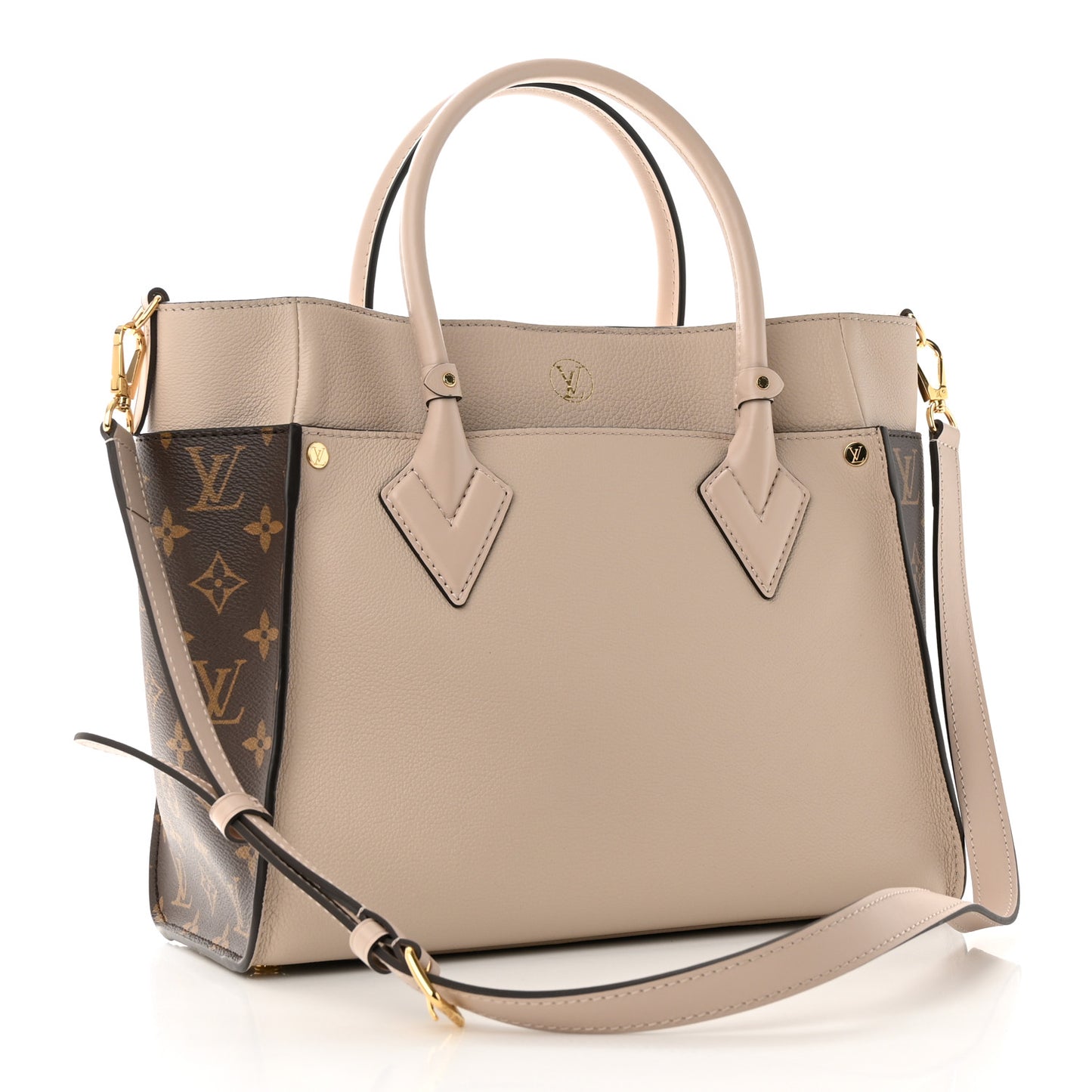 Calfskin Monogram On My Side MM Greige