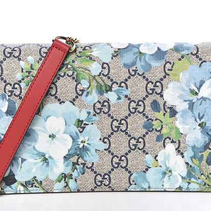 Gucci GG Supreme Monogram Blooms Chain Wallet Blue 9 of 9