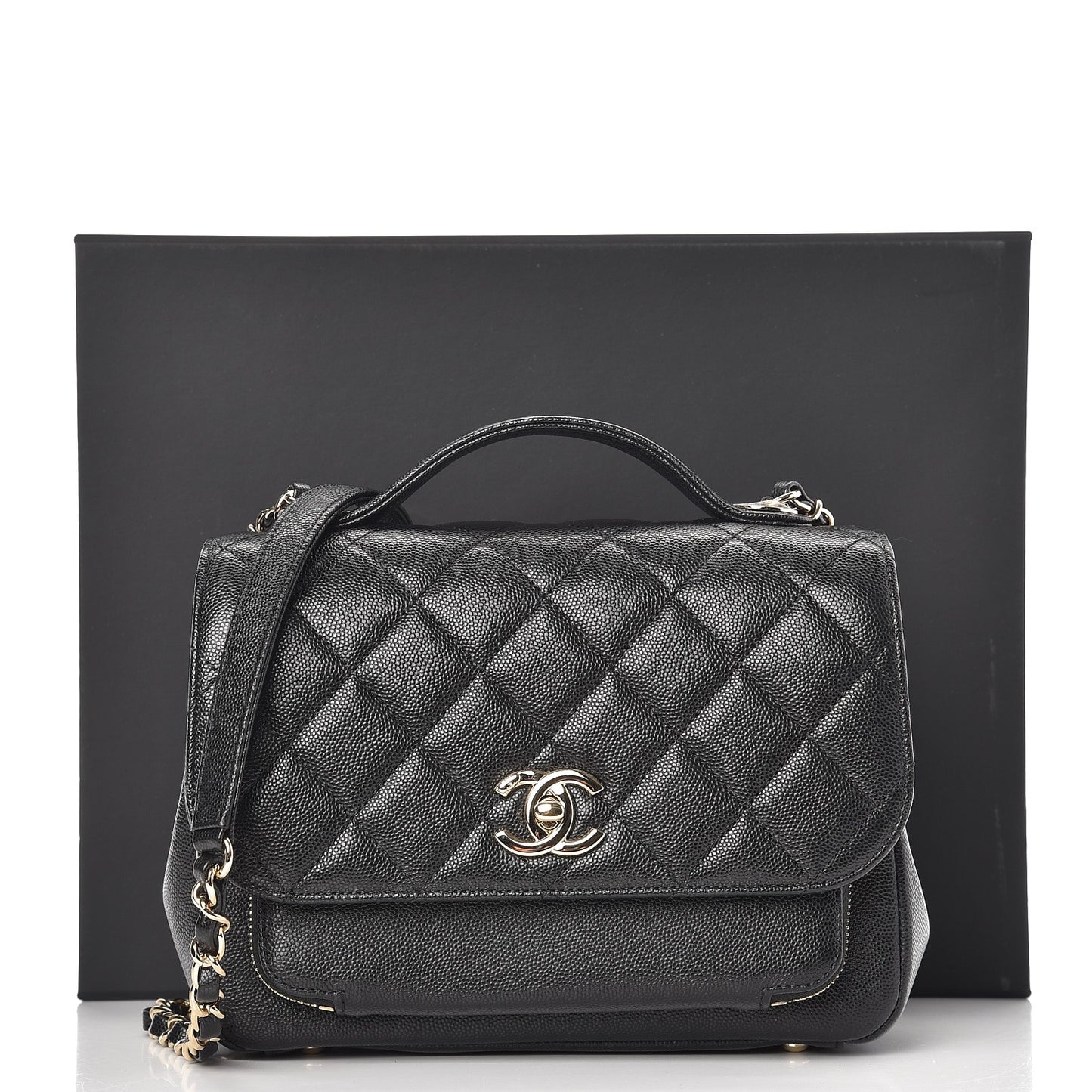 Caviar Quilted Medium Business Affinity Flap Black