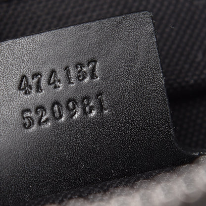 Gucci GG Supreme Monogram Appia Calfskin Web Flat Messenger Bag Black Grey 9 of 9