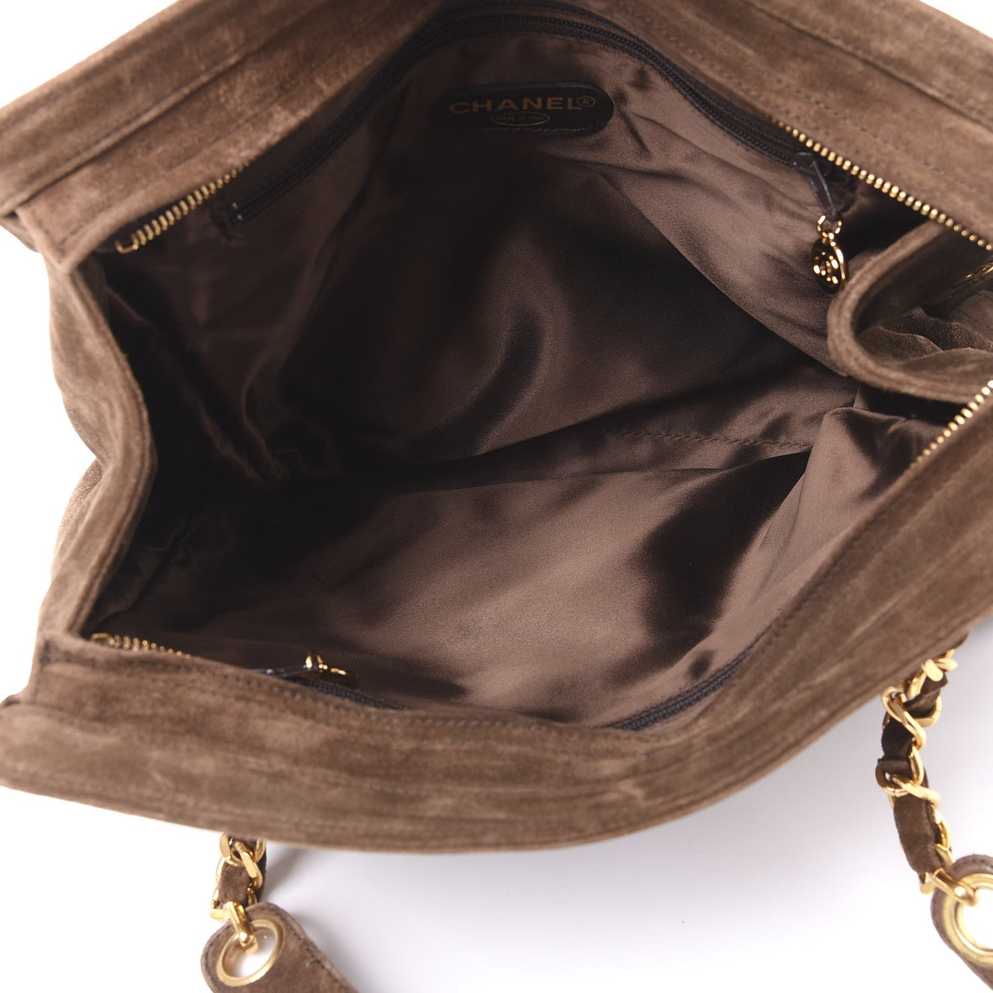 Suede CC Shoulder Bag in Brown