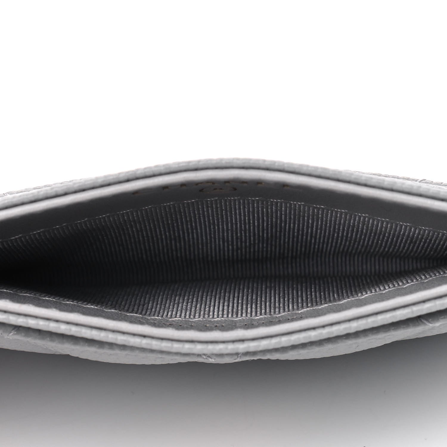 Chanel Caviar Quilted Card Holder Grey 4 of 4