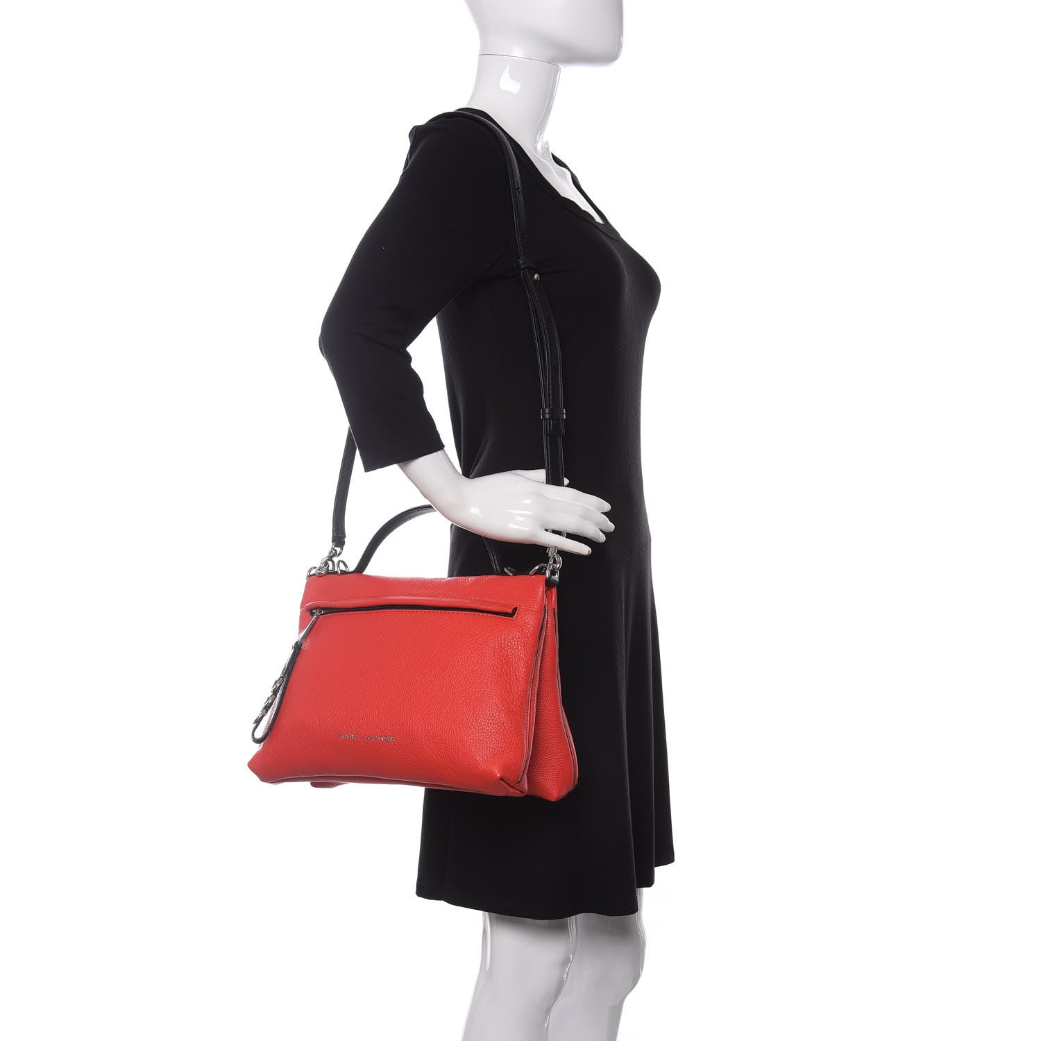 Marc Jacobs Calfskin Two Fold Shoulder Bag Red 2 of 8