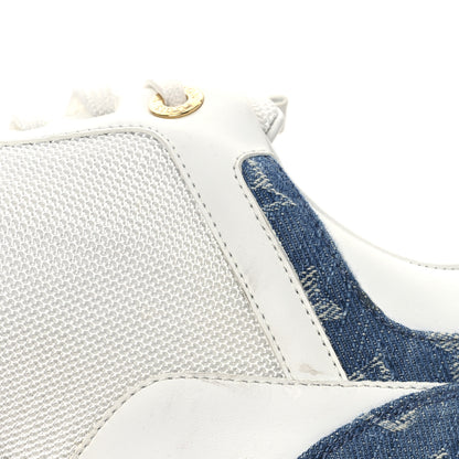 Louis Vuitton Calfskin Monogram Denim Run Away Sneakers 39 White 11 of 12