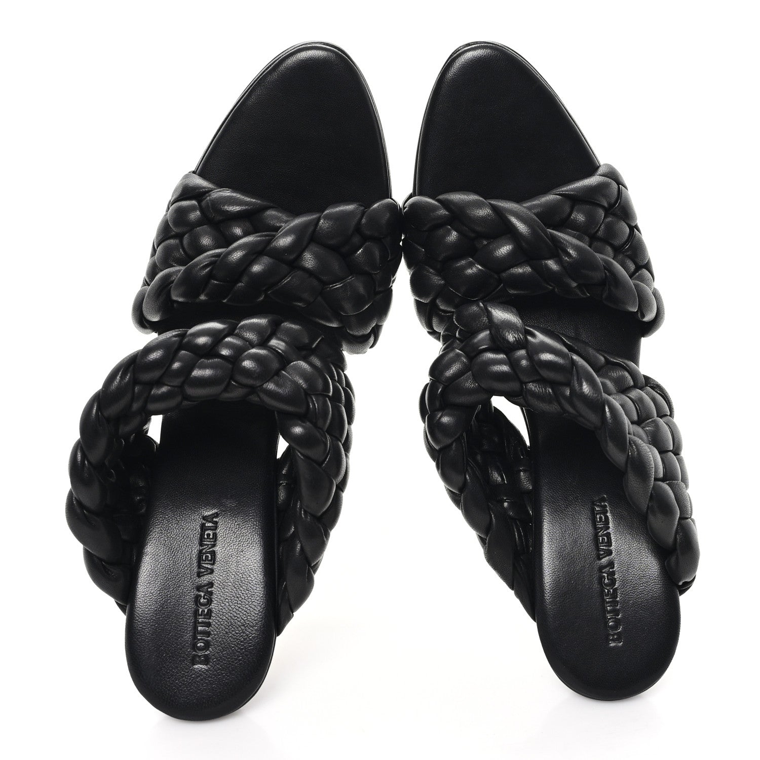 Bottega Veneta Nappa Twisted Padded Intrecciato Curve Slide Sandals 40 Black 2 of 9