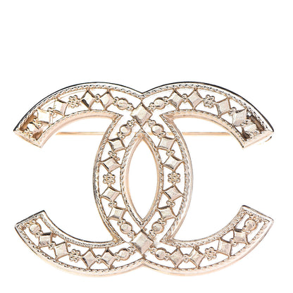 Chanel Metal CC Brooch Light Gold 1 of 5
