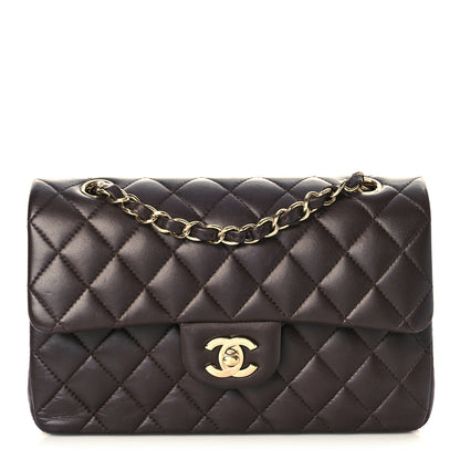 Chanel Lambskin Quilted Small Double Flap Dark Brown 1 of 10