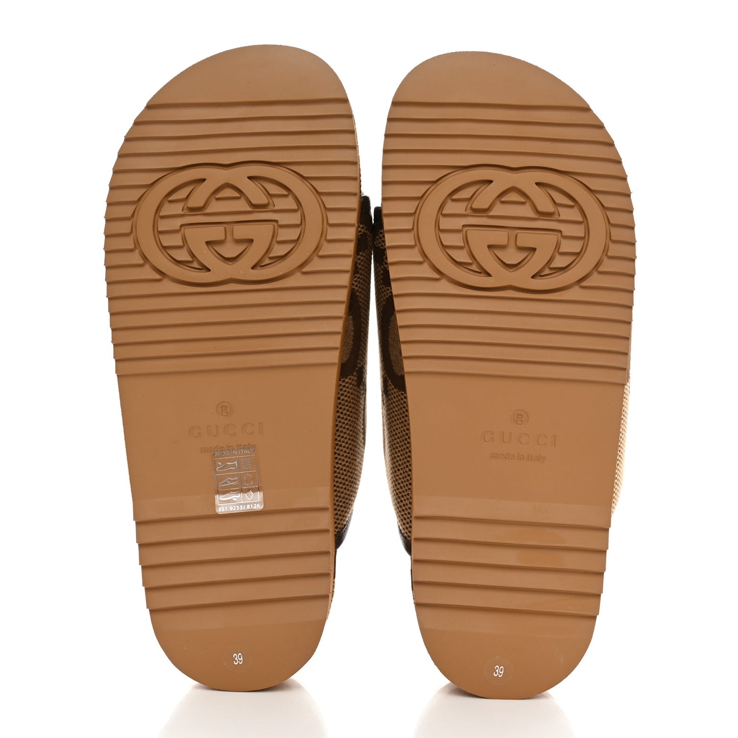 Monogram Jumbo GG Nappa Samoa Platform 40mm Slide Sandals 39 Camel Ebony New Acero