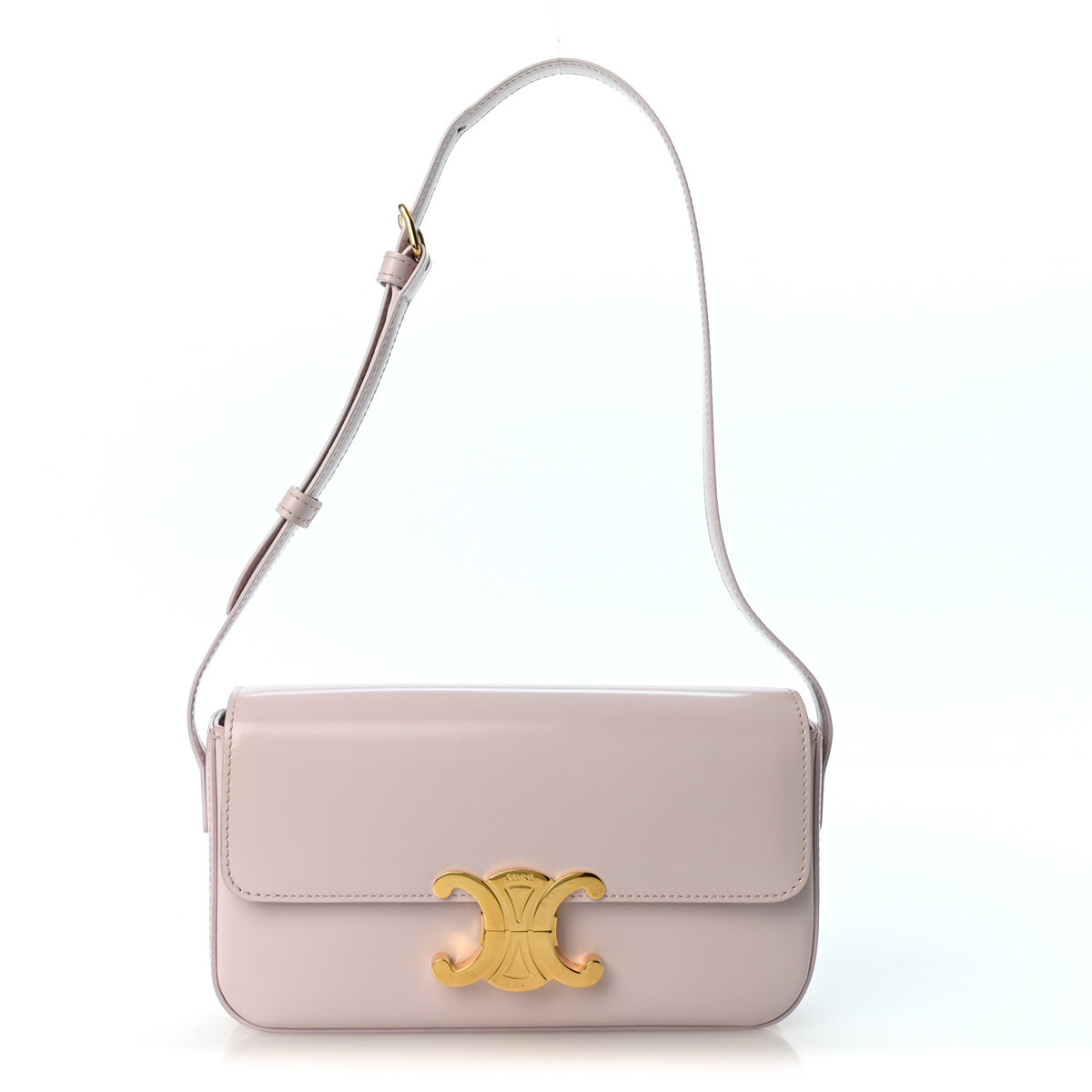 Shiny Calfskin Triomphe Shoulder Bag Peony