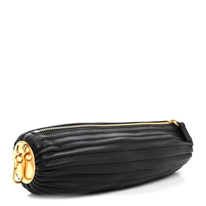 Loewe Lambskin Pleated Bracelet Clutch Black 3 of 6