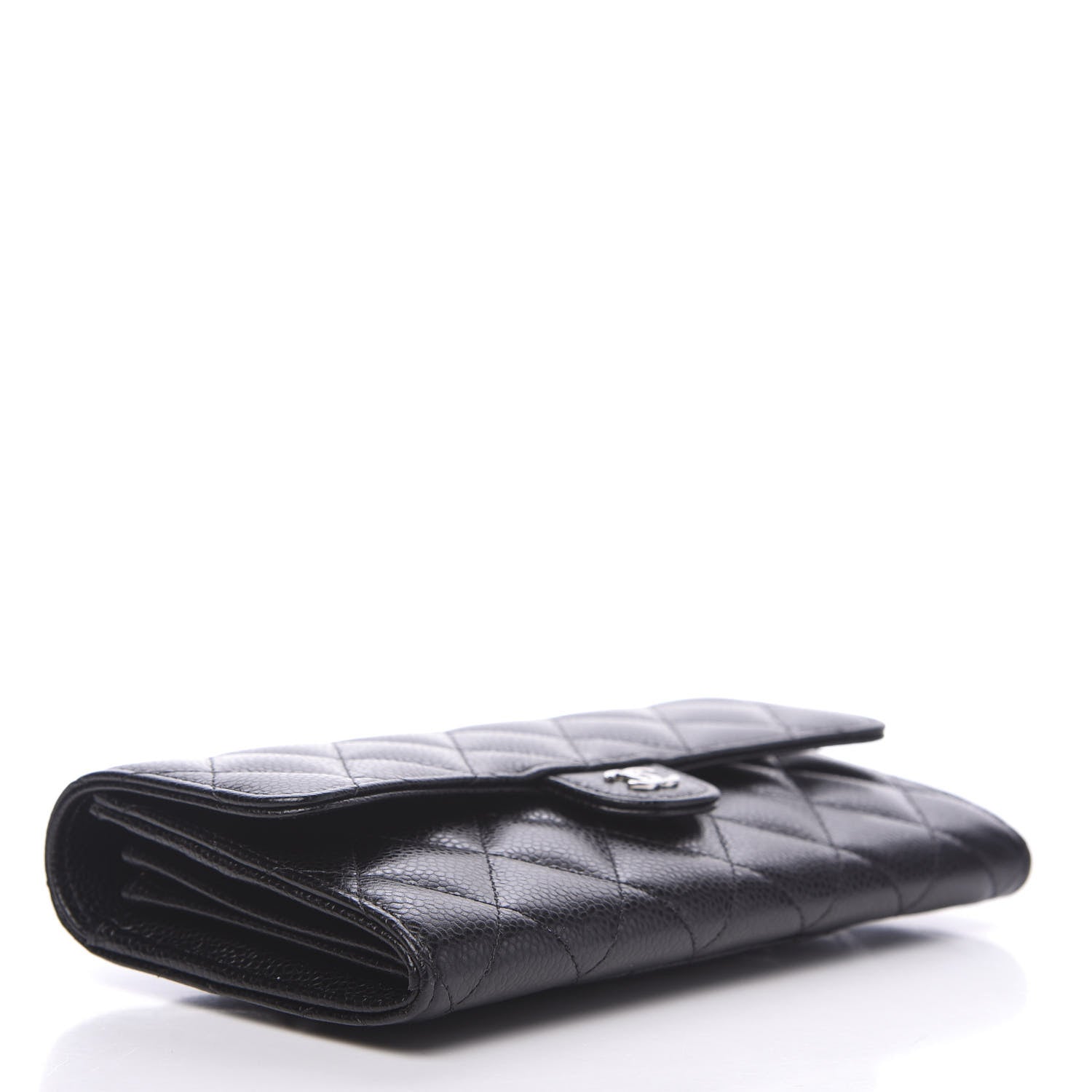 Chanel Caviar Quilted Large Gusset Flap Wallet Black 3 of 8
